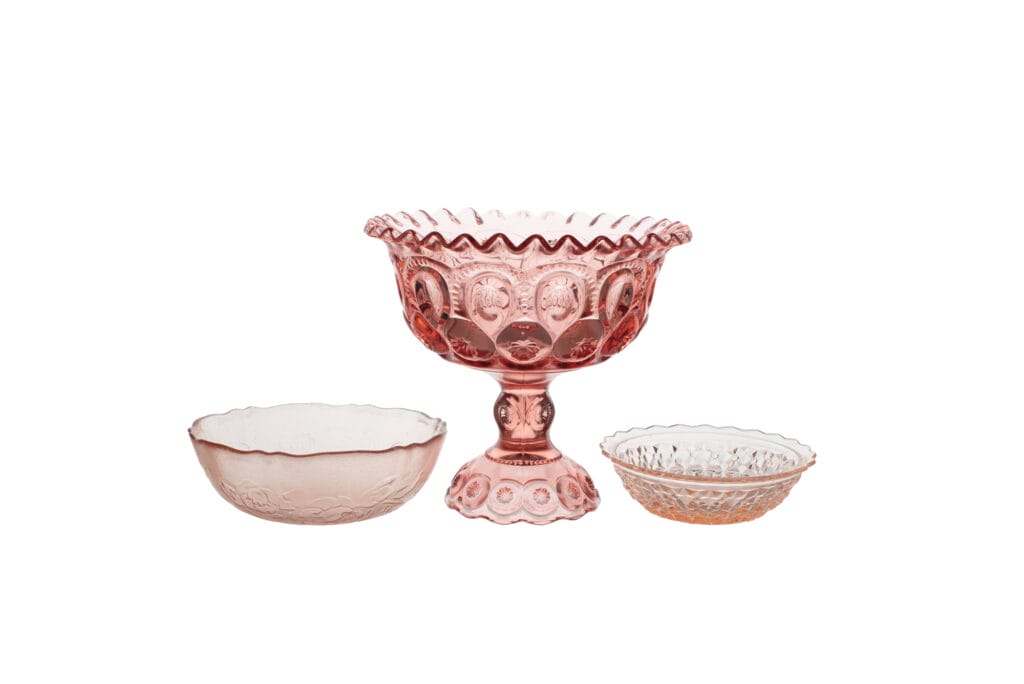pink small medium serving bowls 5894